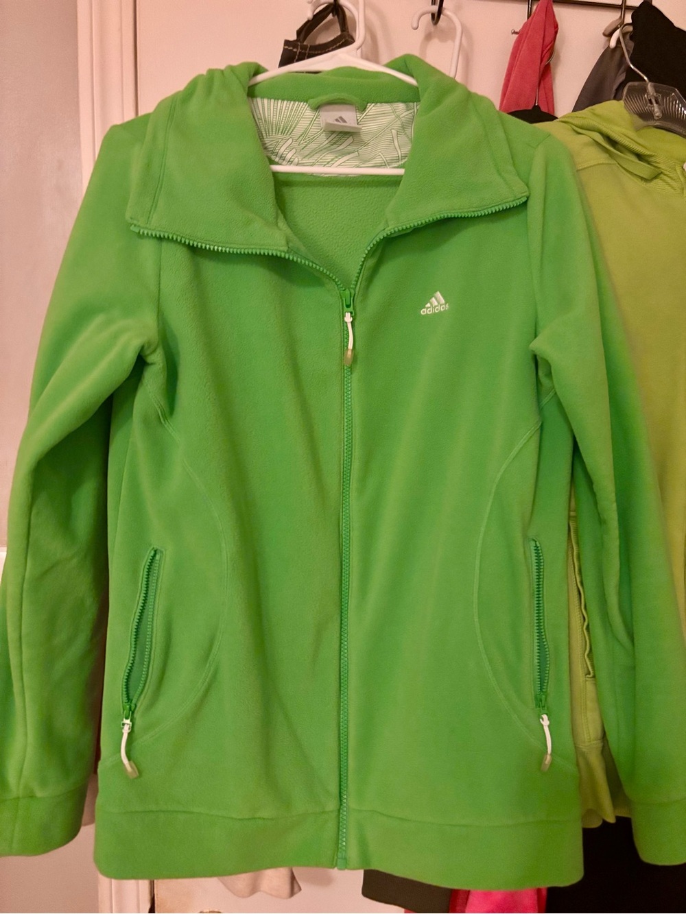 adidas Women’s Lime Green Full-Zip Fleece Jacket